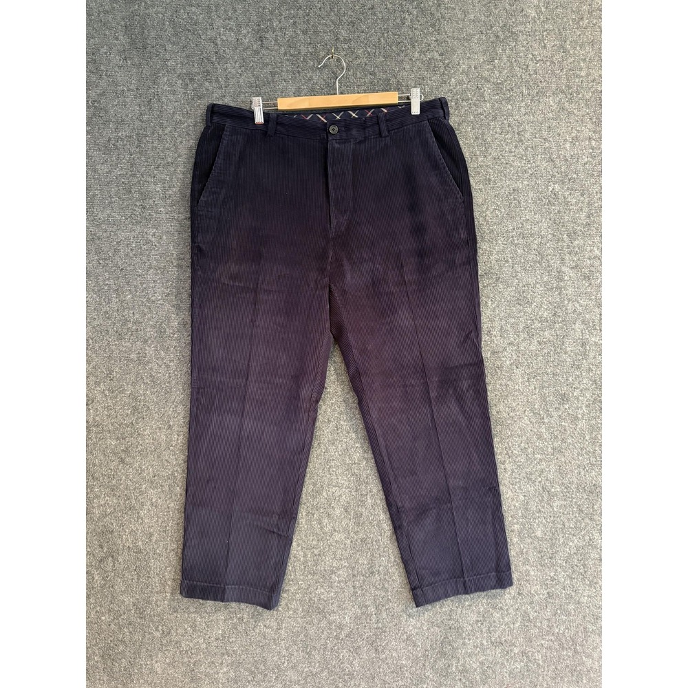 Brooks Brothers 346 Corduroy Pants Mens 38x30 Navy Blue Clark Flat Front Classic